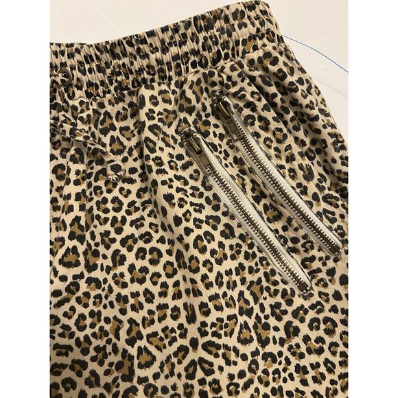 Bandit And The Babe Medium Leopard Joggers Zipper Accents 100% Cotton Drawstring - Picture 3 of 12